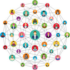 Marie Deveaux , business coach posts an image of a spehere connected at every angle by the image of a person to illustrate how success in a network marketing company can be defined in small baby steps