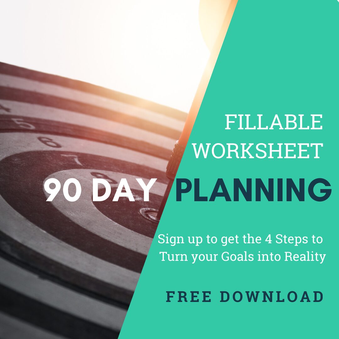 90 Day Planning fillable worksheet, free download.